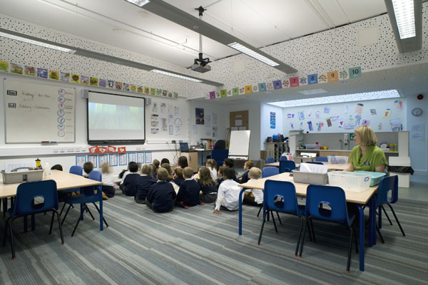 Howe Dell School illuminated by light wells